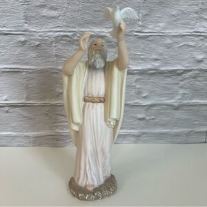 Vintage Noah with Dove Sculpture Masterpiece Porcelain Mexico